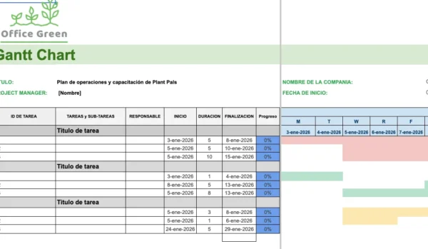 Screenshot 2026-06-27 at 4.40.43 AM Plantilla Maestra de Cronograma y Seguimiento (Gantt Automático)