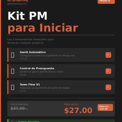 Kit PM para iniciar proyectos.