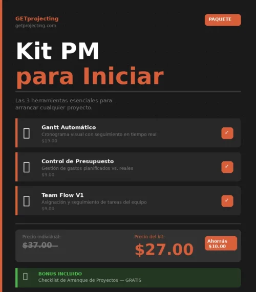 Kit PM para iniciar proyectos.